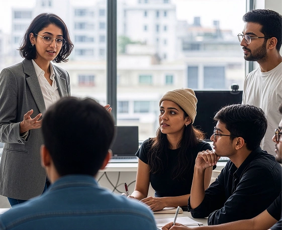 The Excelsior Technologies team at work in the Ahmedabad office