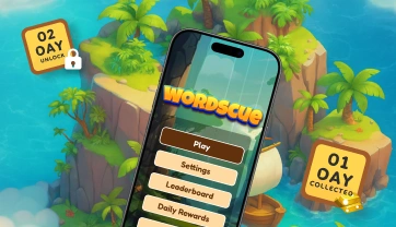A word puzzle grid on a mobile screen