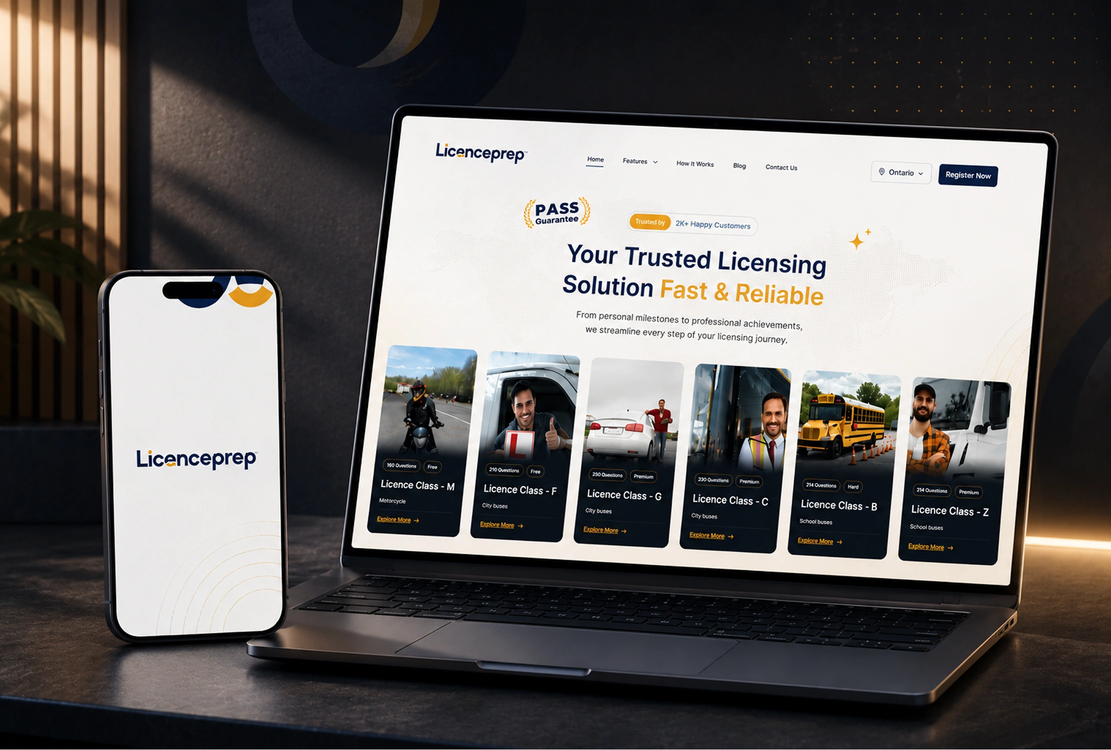 The Licenceprep app held in a hand