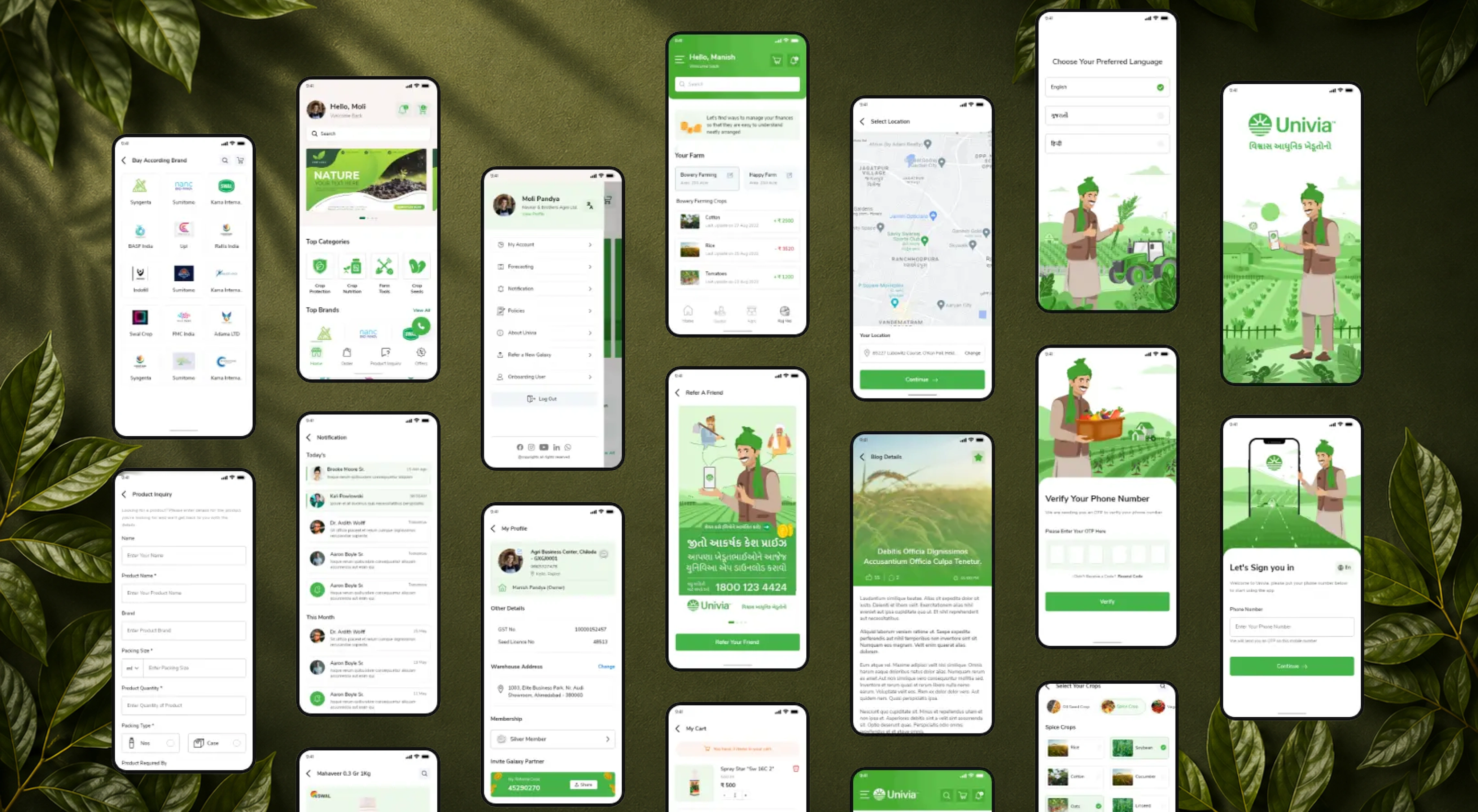 The finished Univia interface
